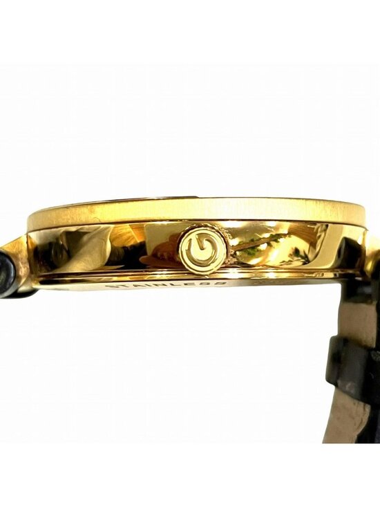 Gucci Interlocking Watch SS Leather Quartz Black Dial 133.3 main image 4